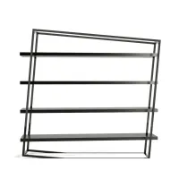 Zdjęcie Duża portugalska półka na książki z matowego, lakierowanego na czarno drewna