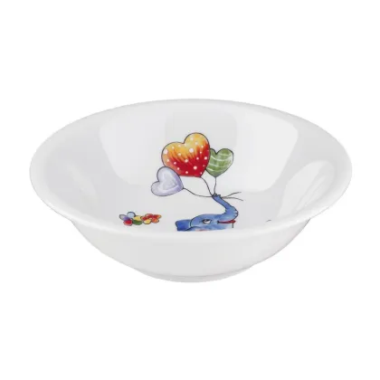 Picture Beautiful round porcelain bowl 16 cm decorated with an elephant motif - Seltmann Weiden