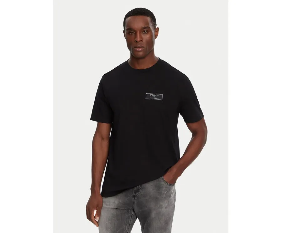 obrazek 1 Balmain T-Shirt DH1EG000JB54 Czarny Regular Fit