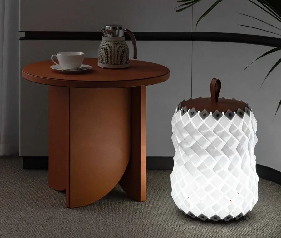 obrazek 5 Piękna skórzana lampa stojąca