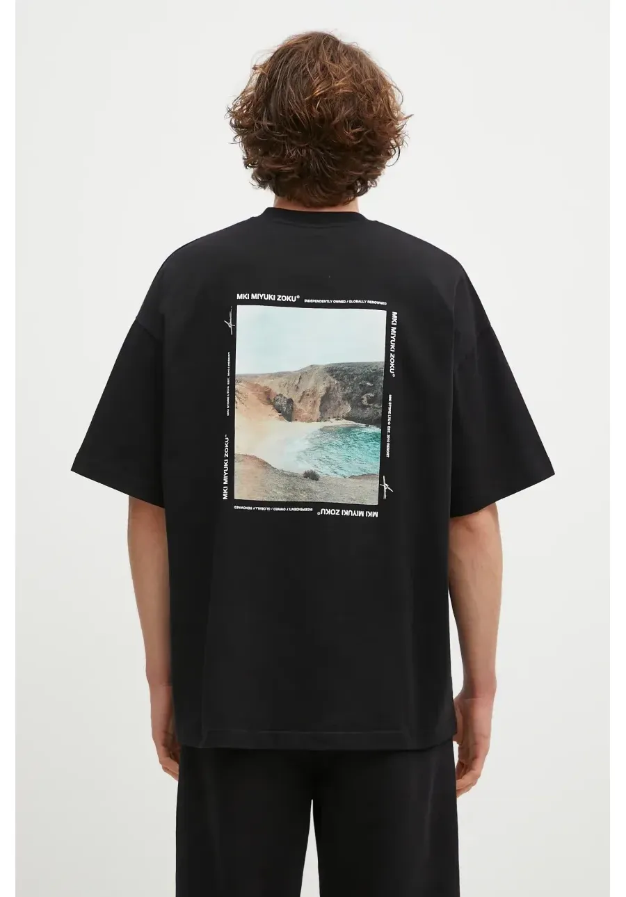 obrazek 1 MKI MIYUKI ZOKU t-shirt bawełniany Resort męski kolor czarny z nadrukiem RESORT.TSHIRT
