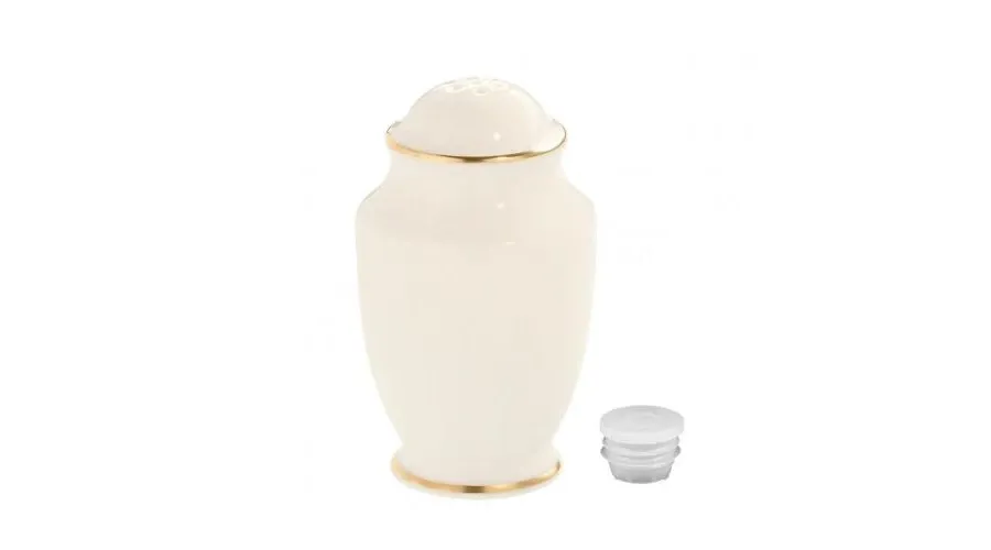 obrazek 1 Kremowa porcelanowa solniczka z Niemiec zdobiona złotą obwódką – Tettau