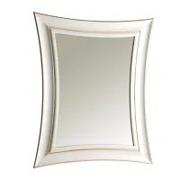 Picture Elegant Italian Via Veneto mirror with an irregular shape in white and silver - 3SC
