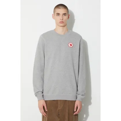Zdjęcie Fjallraven bluza bawełniana 1960 Logo męska kolor szary melanżowa