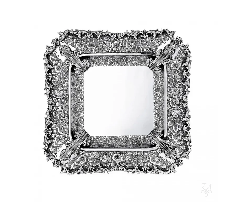 picture 3 Beautiful, richly decorated silver wine bottle with tray - Zaramella Argenti