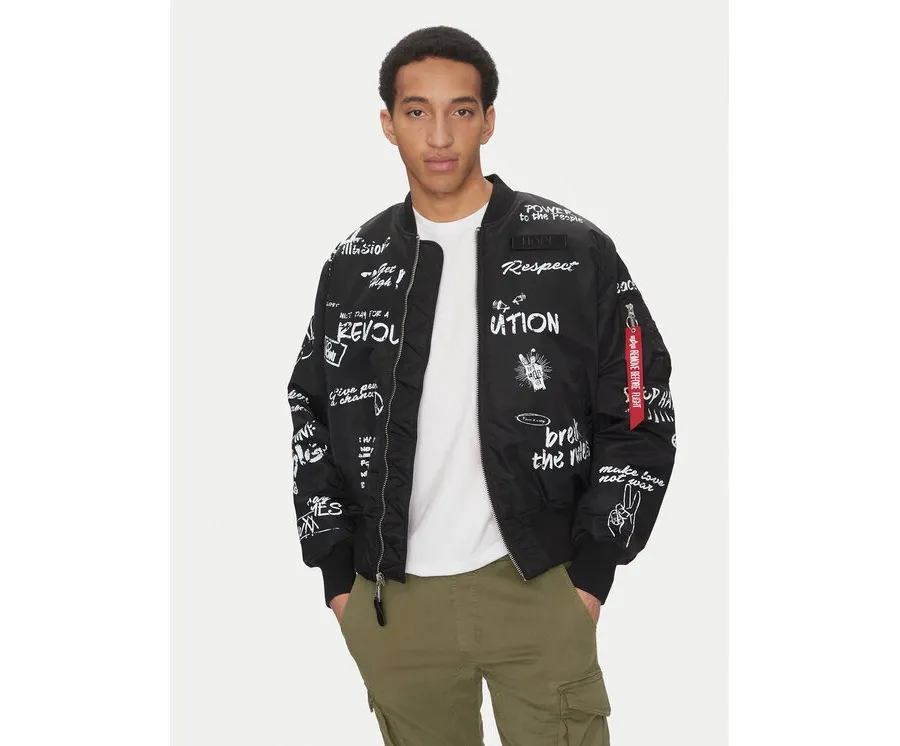 obrazek 1 Alpha Industries Kurtka bomber MA-1 Peace 156136 Czarny Regular Fit