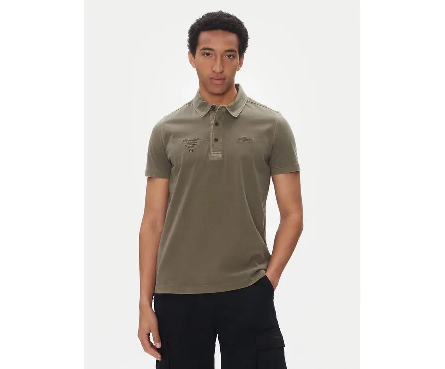 obrazek 1 Aeronautica Militare Polo 251PO1852J677 Khaki Regular Fit