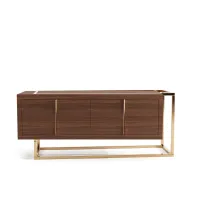 Picture A unique Portuguese sideboard made of walnut wood and brass