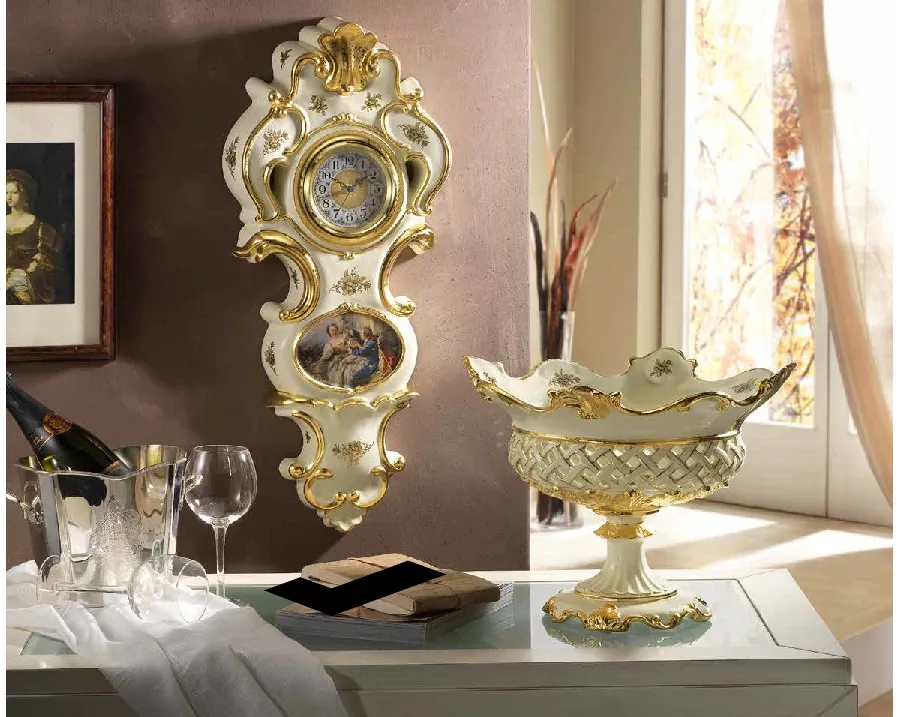 picture 1 Italian ceramic wall clock in the baroque style - Bruno Costenaro