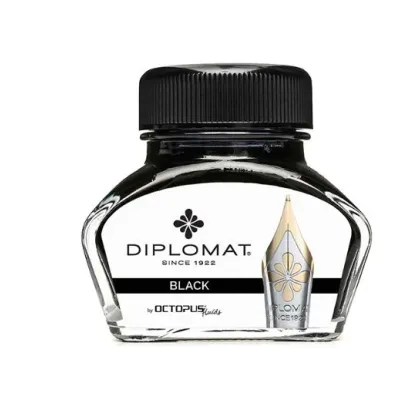 Picture Diplomat fountain pen ink in inkwell - black, 30 ml