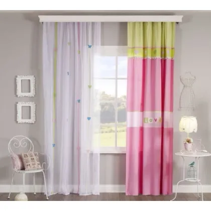Picture Pink and green, cozy curtain for a children's room - Cilek