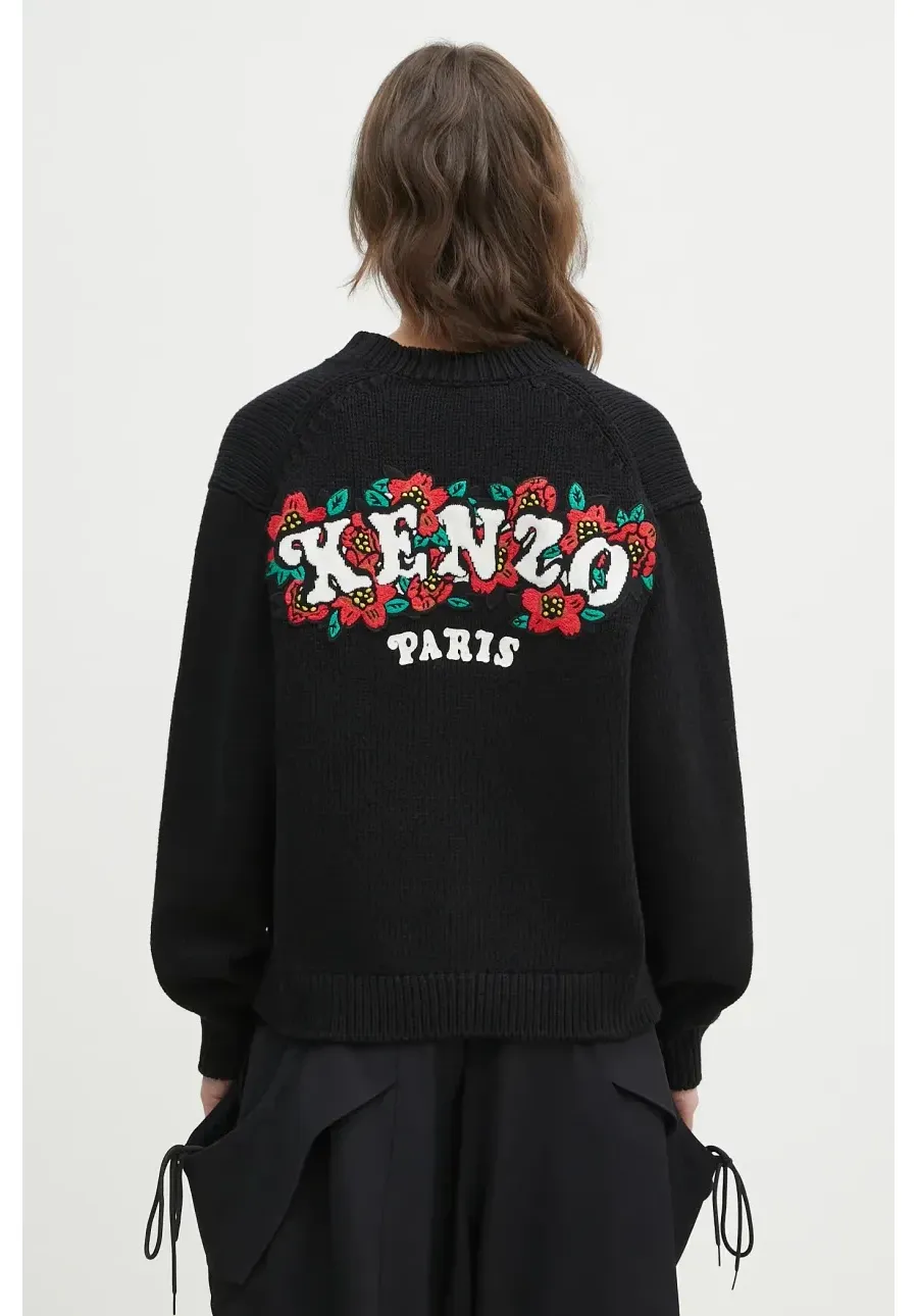 obrazek 1 Kenzo kardigan wełniany x Verdy damski kolor czarny ciepły FF52CA4773CX.99J