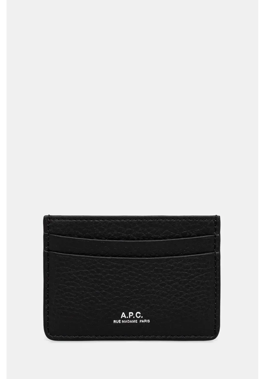 obrazek 1 A.P.C. etui na karty skórzane Porte-Cartes Andre kolor czarny PXCBC.H63028