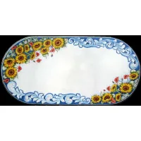 Picture A unique lava countertop for the garden decorated with a floral motif - Ceramiche Valchida