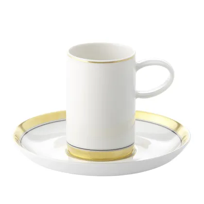Picture Domo Gold porcelain coffee cup and saucer with gold finish - 4 pieces - Vista Alegre