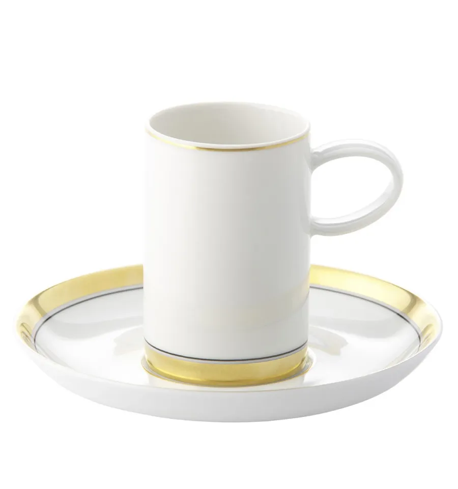 obrazek 1 Porcelanowa filiżanka do kawy ze spodkiem Domo Gold ze złotym wykończeniem - Vista Alegre