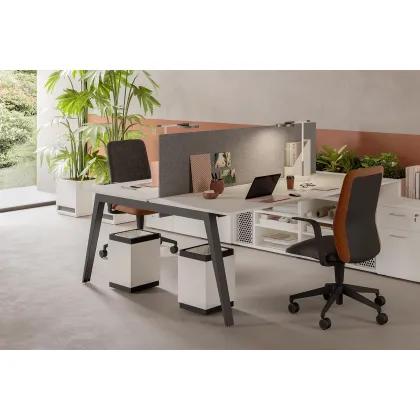 Picture A tasteful white waste paper bin for the office - Prof