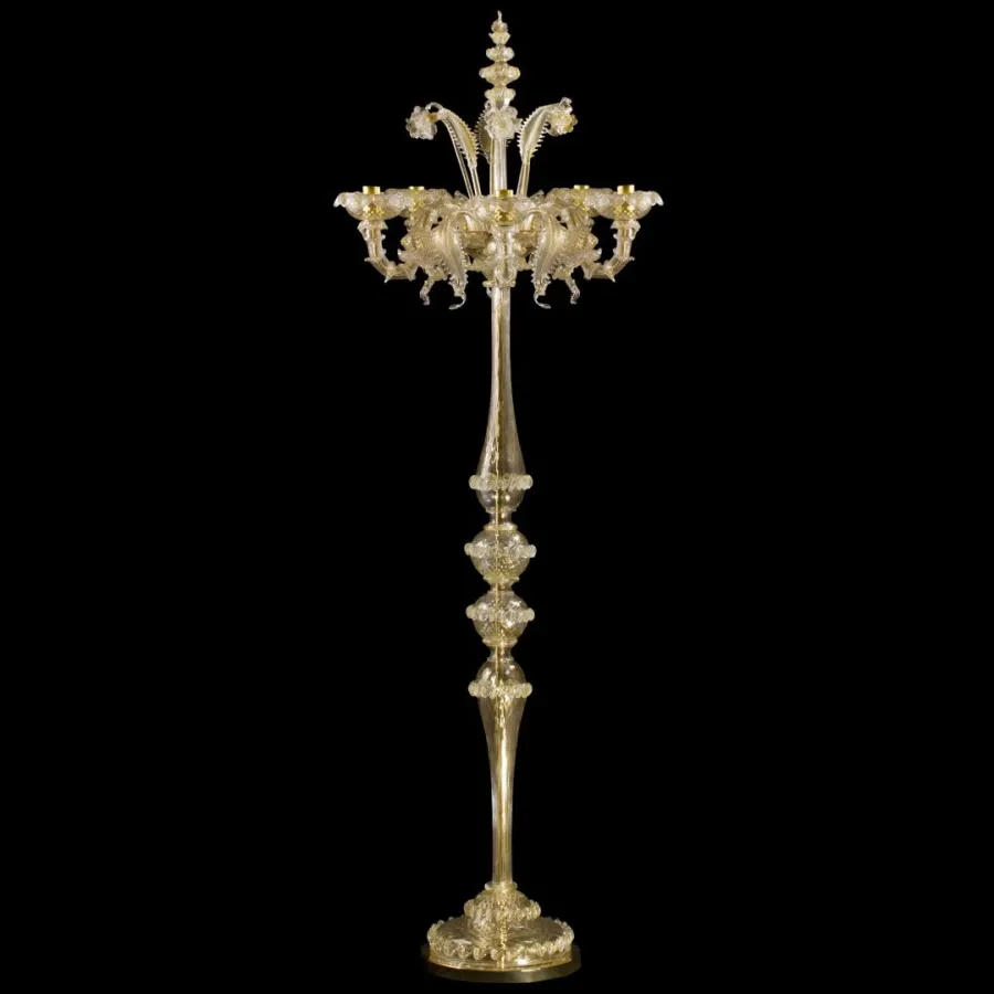 obrazek 1 Piękna włoska szklana lampa podłogowa do salonu - szkło murano