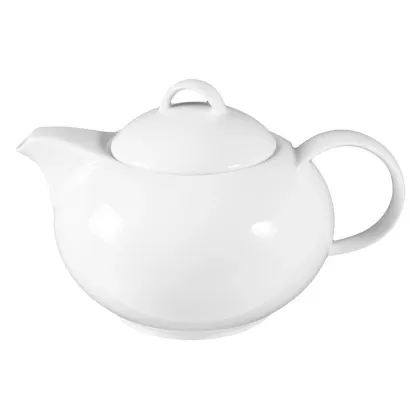 Picture Stylish white porcelain tea kettle with a modern shape from Germany - Tettau