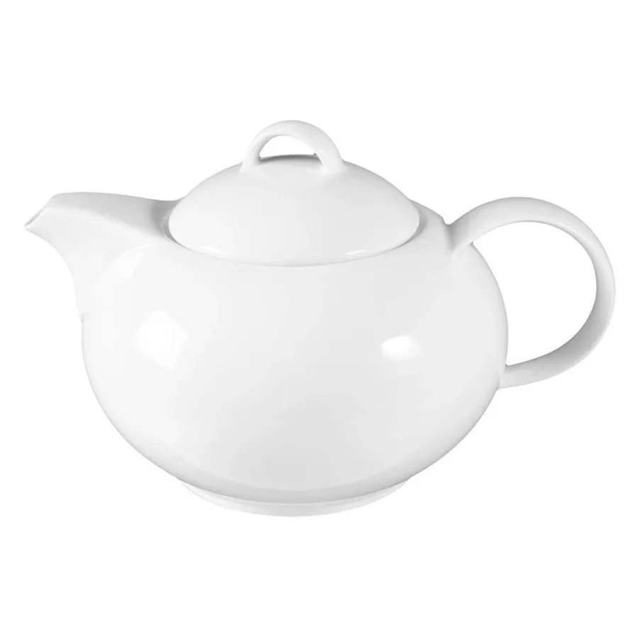 obrazek 1 Stylowy biały porcelanowy czajnik do herbaty o nowoczesnym kształcie z Niemiec - Tettau