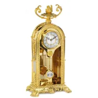 Zdjęcie Luksusowy zegar na biurko z pozłacanego brązu