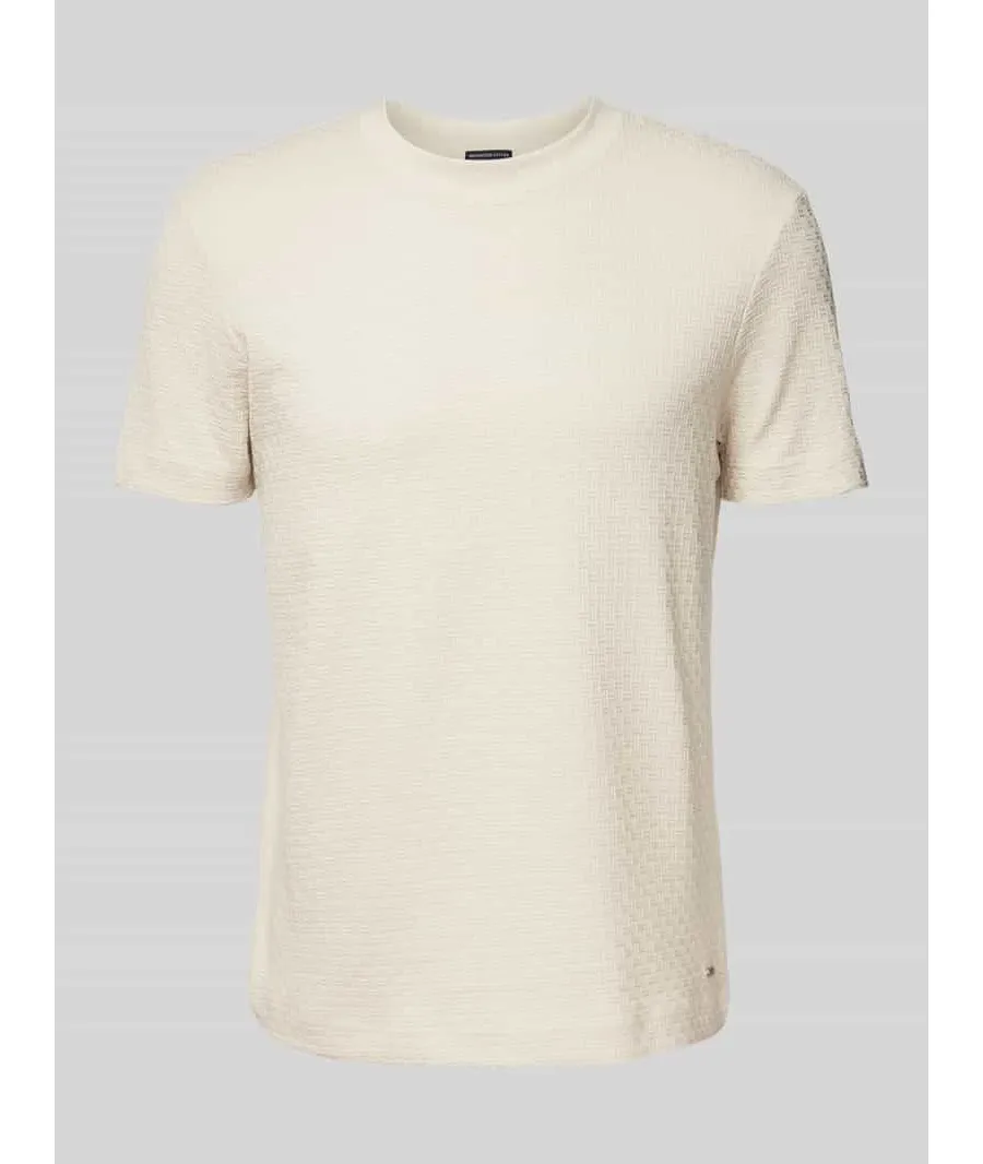 obrazek 1 T-shirt z prążkowanym, okrągłym dekoltem model ‘Brandon’