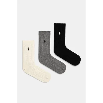 Zdjęcie Polo Ralph Lauren skarpetki 3-pack damskie kolor czarny 455955242
