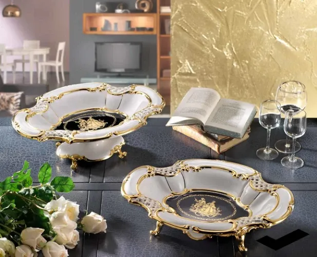 Picture Luksusowa włoska patera na nóżkach w stylu barokowym - Bruno Costenaro