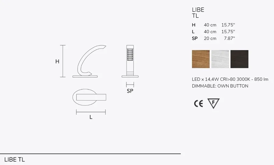 obrazek 4 Designerska, drewniana lampka LED na szafkę nocną - LIBE TL