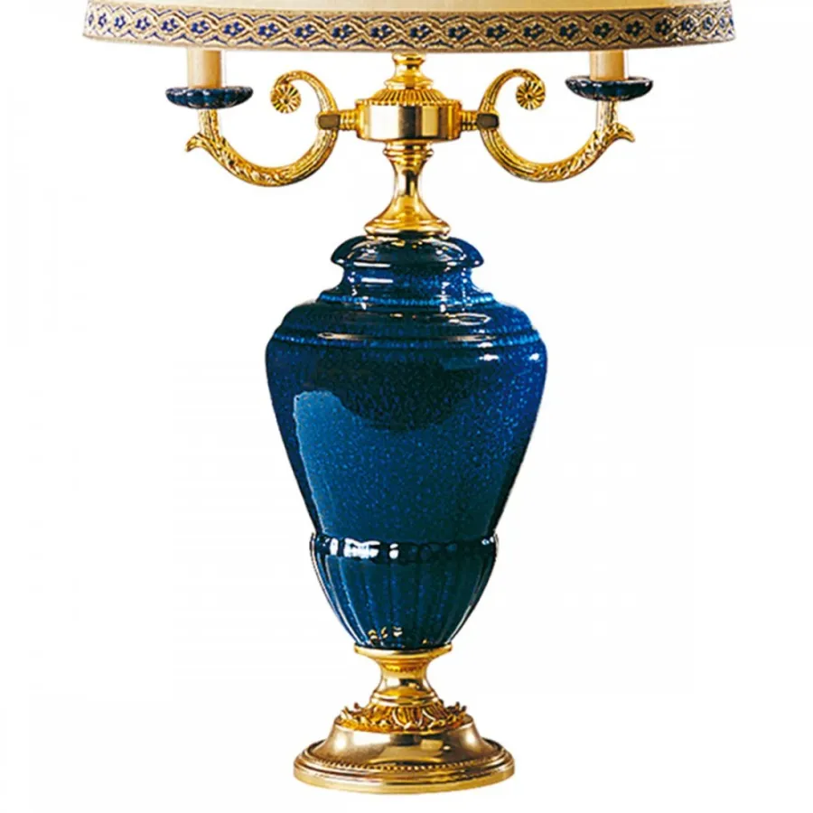 obrazek 3 Lampa stołowa dwupunktowa z mosiądzu H.73xL.33xP.43 cm