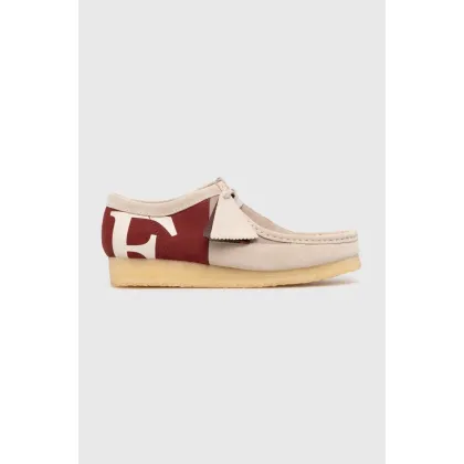 Zdjęcie Clarks Originals mokasyny zamszowe x Franck Pellegrino Wallabee kolor beżowy 26178308