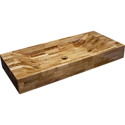 Zdjęcie Nowoczesna umywalka 90 cm SIRIUS, dąb, lakier błyszczący, naturalny