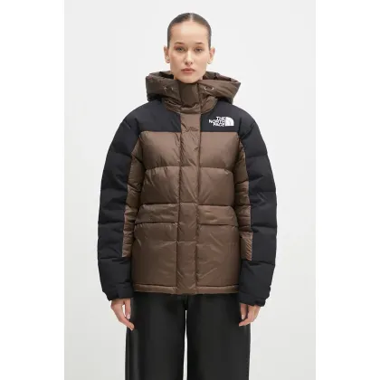 Zdjęcie The North Face kurtka puchowa HMLYN Down damska kolor brązowy zimowa NF0A4R2W5EX1