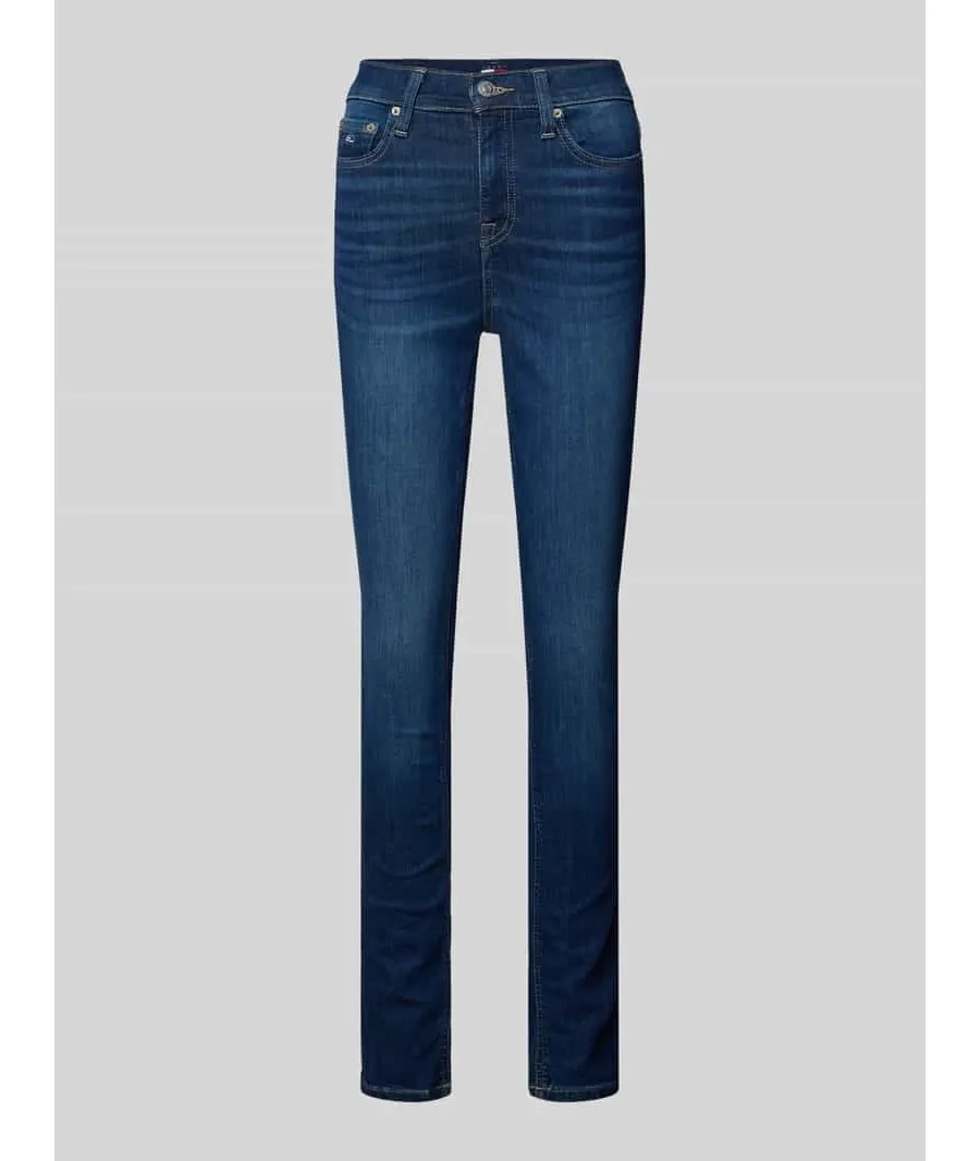 obrazek 1 Jeansy o kroju skinny fit z wyhaftowanym logo model ‘NORA’