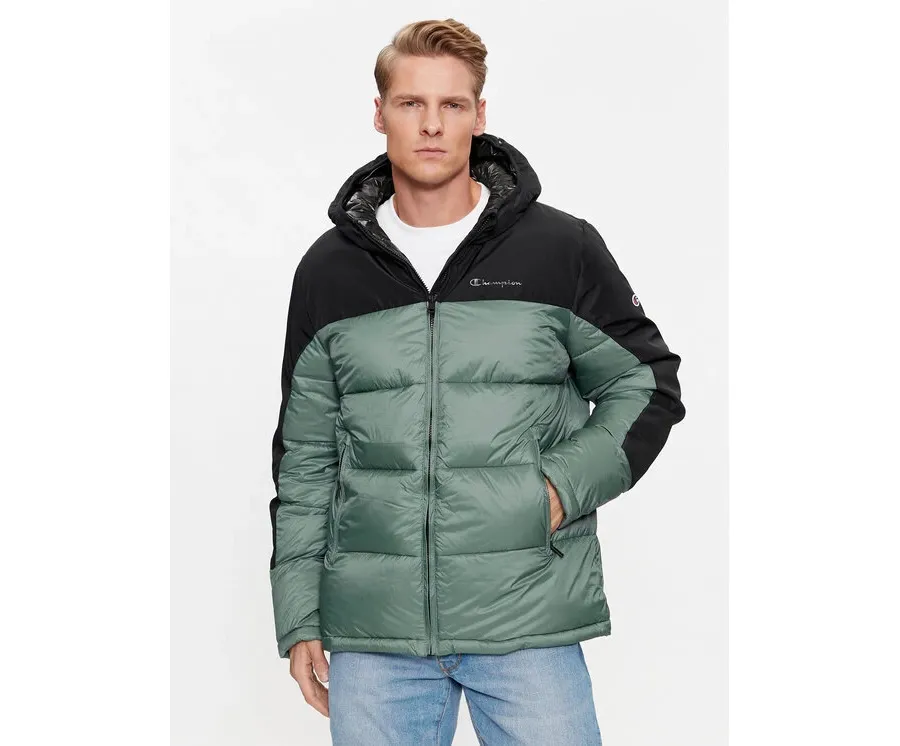 obrazek 1 Champion Kurtka przejściowa Hooded Jacket 219190 Zielony Regular Fit