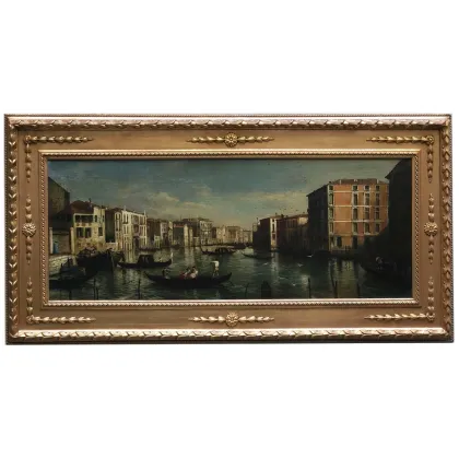 Zdjęcie Włoski obraz przedstawiający Kanał Giudecca w Wenecji 50x130 cm - Giancarlo Gorini