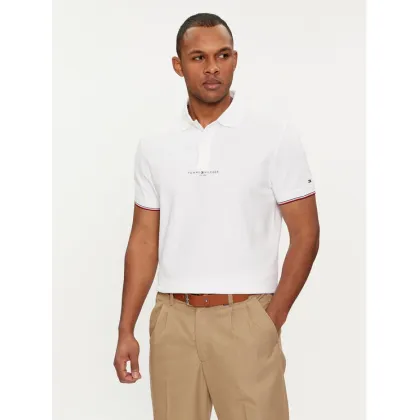 Zdjęcie Tommy Hilfiger Polo Logo MW0MW34841 Biały Regular Fit