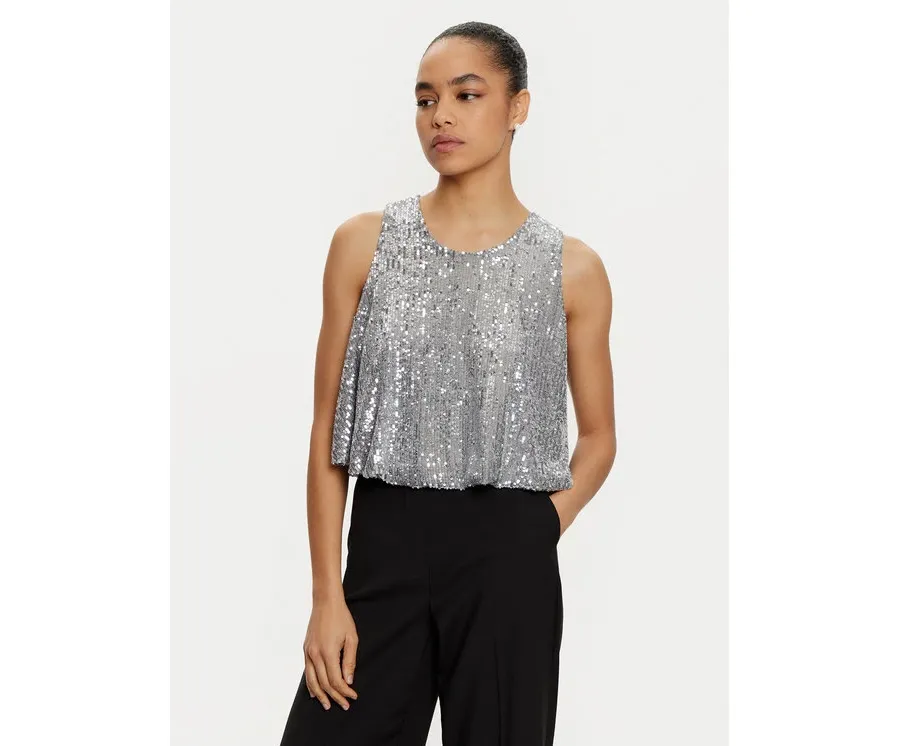 obrazek 1 ViCOLO Bluzka TS0351 Srebrny Regular Fit