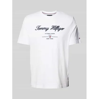 Zdjęcie Tommy Hilfiger T-Shirt Script Logo Tee MW0MW33691 Biały Regular Fit
