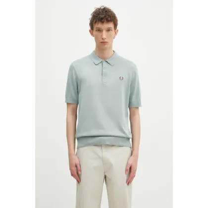 Zdjęcie Fred Perry polo bawełniane kolor turkusowy gładki K9725.959