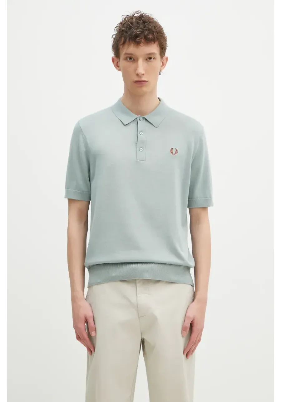 obrazek 1 Fred Perry polo bawełniane kolor turkusowy gładki K9725.959