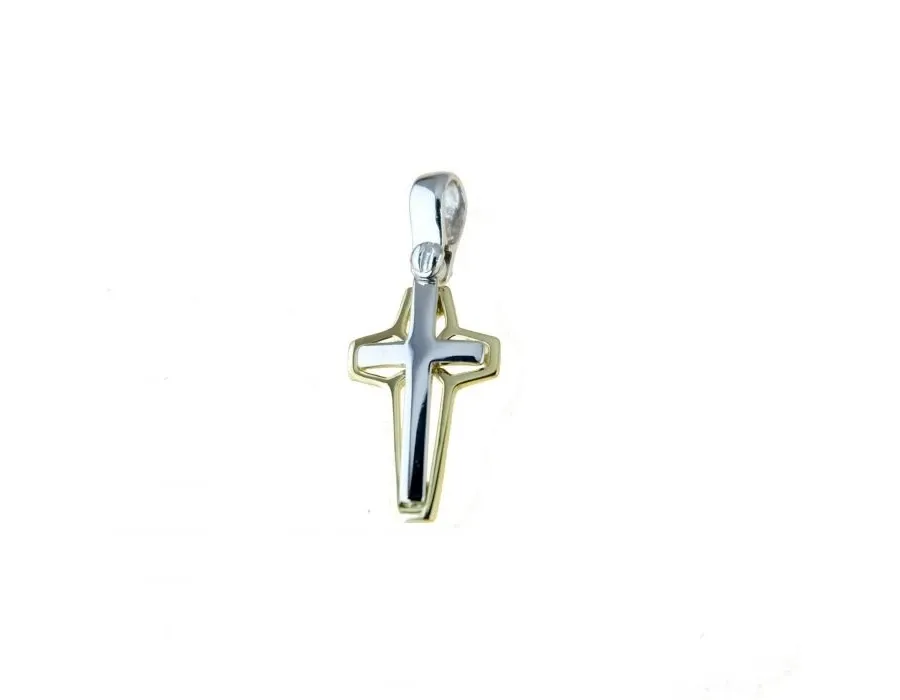 obrazek 1 złoty krzyż męski z włoch 19x16mm