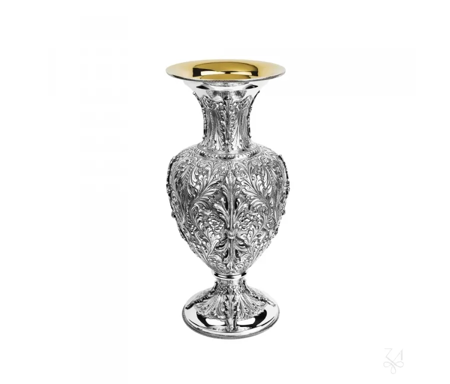 obrazek 1 Stylowy bogato zdobiony srebrny wazon Signature - Zaramella Argenti