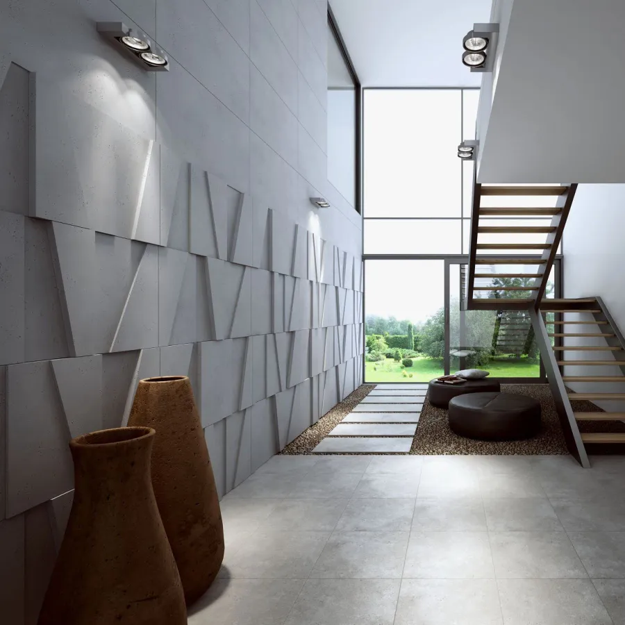 obrazek 1 60x60 cm VT - PB10 (B1 siwo biały) MOZAIKA - panel dekor 3D beton architektoniczny A