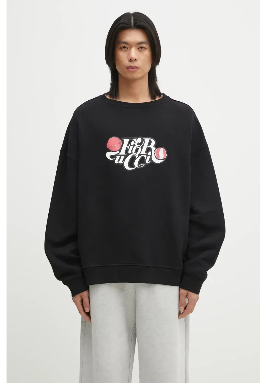 obrazek 1 Fiorucci bluza bawełniana Curly Lollipop Logo Relaxed Fit Sweatshirt męska kolor czarny z nadrukiem U02SPSCR188CJ05BK02