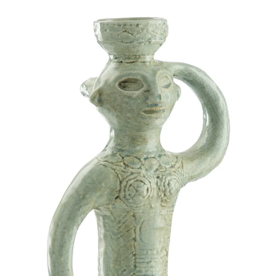 obrazek 7 Ceramiczna rzeźba z glazurowanymi zdobieniami i graffiti H.58xL.20xP.14 cm