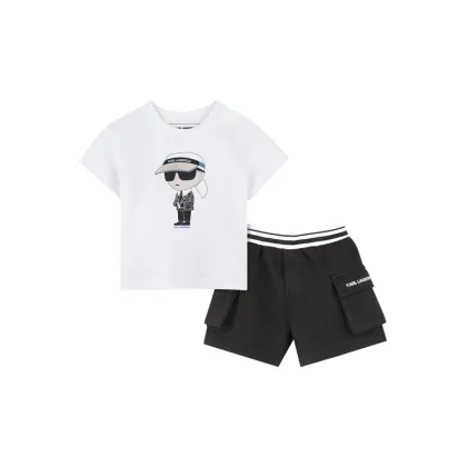 Zdjęcie Karl Lagerfeld Kids Komplet t-shirt i spodenki Z30502 S Czarny Regular Fit