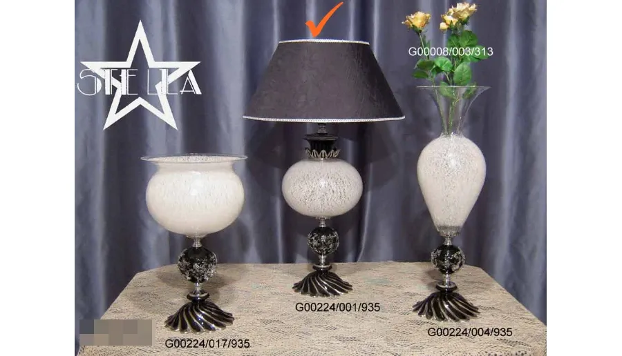 obrazek 1 Zjawiskowa ceramiczna lampa z białego szkła