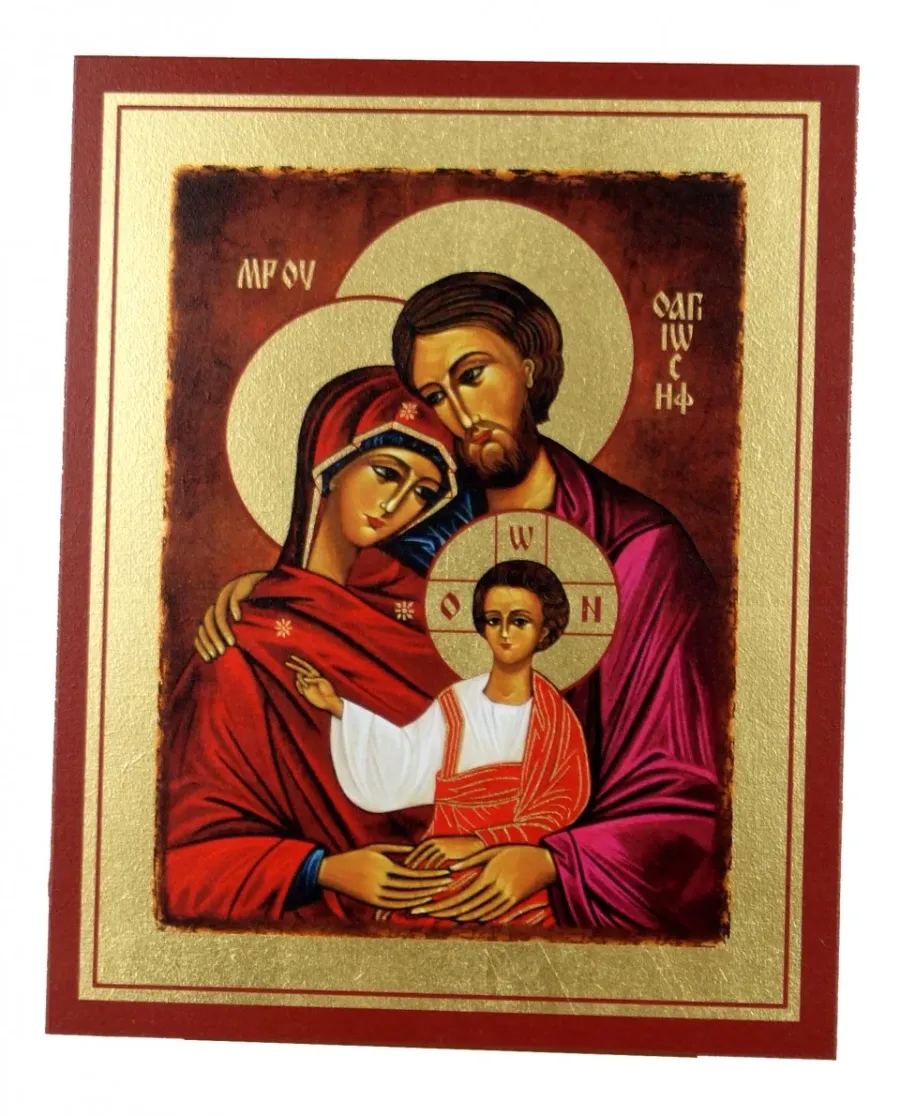 obrazek 2 Piękna Ikona Złocona Święta Rodzina 20x25 cm