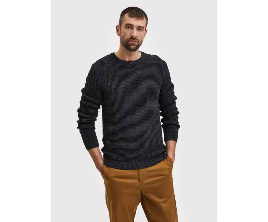 obrazek 1 Selected Homme Sweter Vince 16059390 Szary Regular Fit
